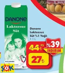 DANONE LAKTOZSUZ SÜT %1 YAĞLI 1 L DANONE LAKTOZSUZ SÜT %1 YAĞLI 1 L
